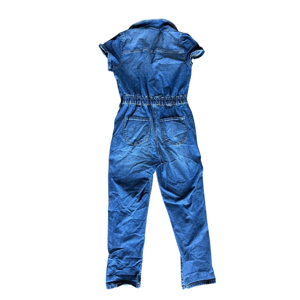 Celebrity Pink Dark Wash Denim Jumpsuit Utility Boiler Suit M - Picture 7 of 7